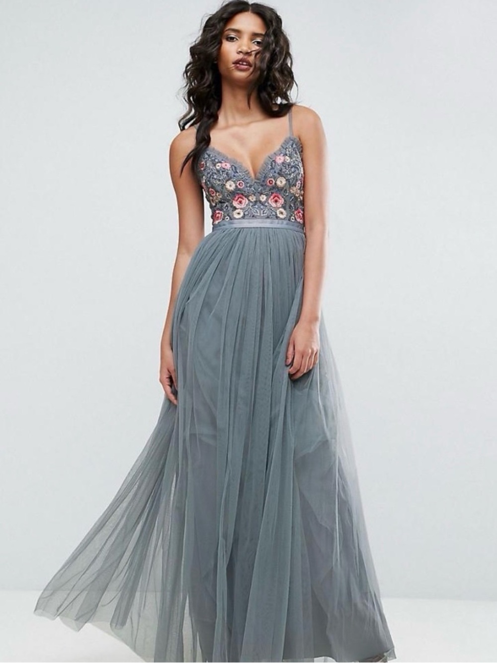 Needle & Thread Whisper Maxi Dress Gown in Moonstone Size US 0
